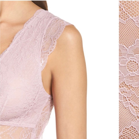 Sam Edelman Dawn Pink Lace Bodysuit M - Picture 4 of 13